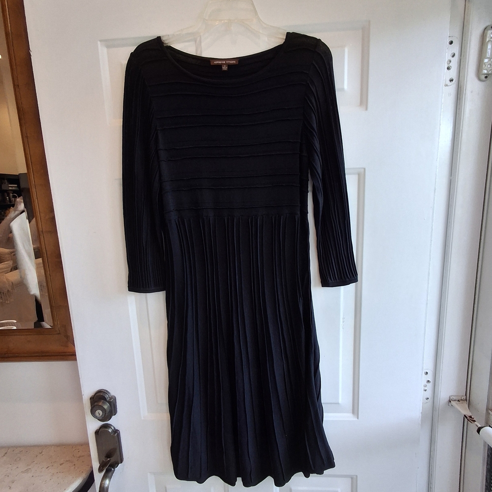 Adrienne Vittadini Ribbed Black Dress